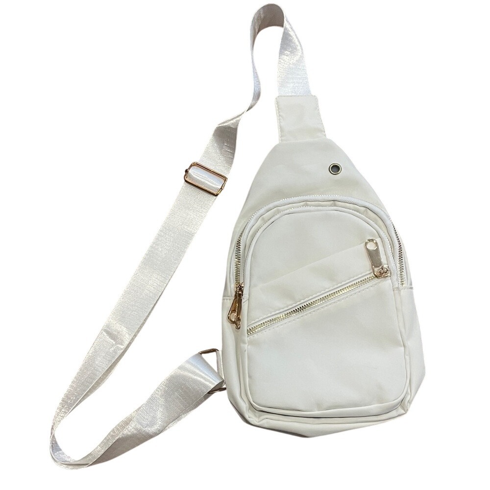 Ivory Nylon Sling Bag Crossbody